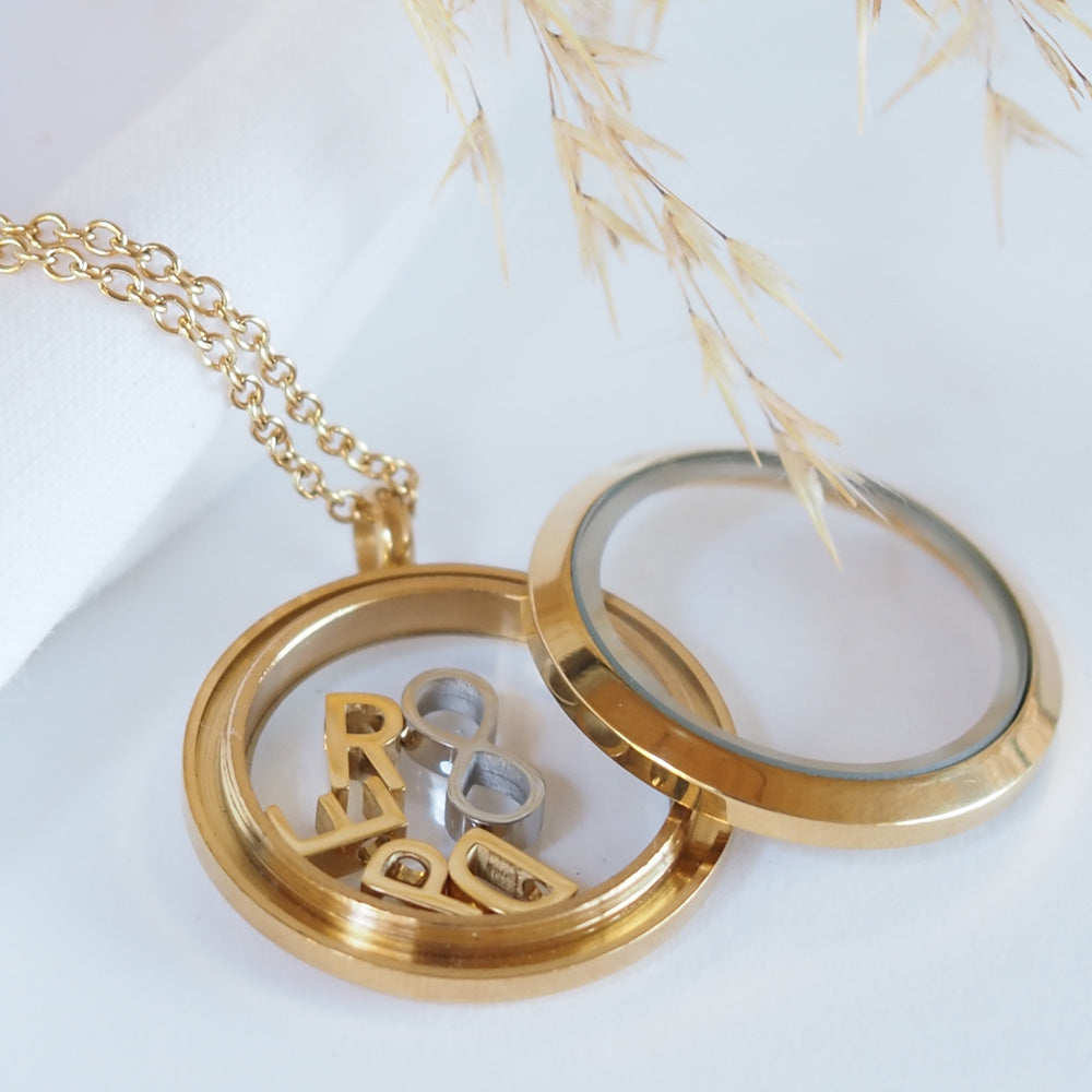 Personalisierte Medaillonkette gold