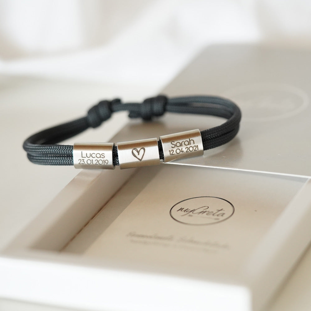 Segeltauarmband mit persönlicher Gravur