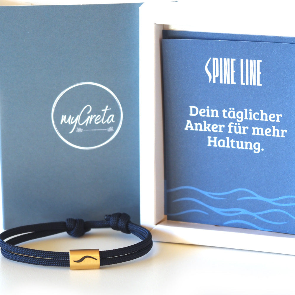 Spine Line Segeltau Edelstahlarmband personalisierbar