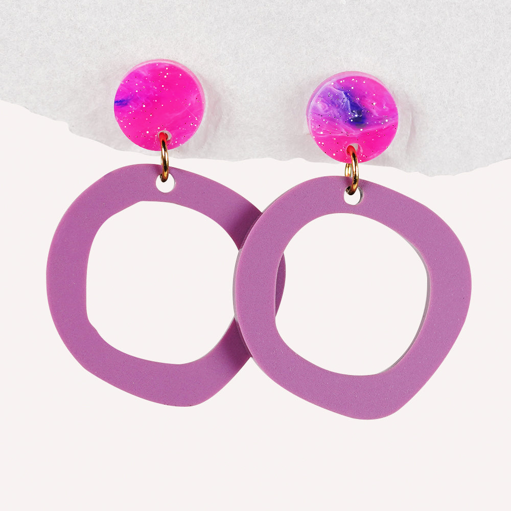 Moderne Statement Ohrringe – Lila & Cosmic Nebula Ohrhänger von myGreta