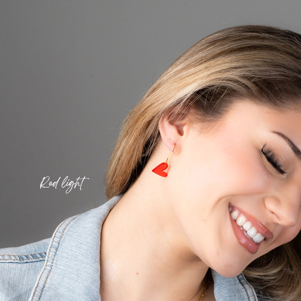 Herz Anhänger für Ohrring Uni verschiedene Farben aus Acryl Mix & Match - myGreta Charms