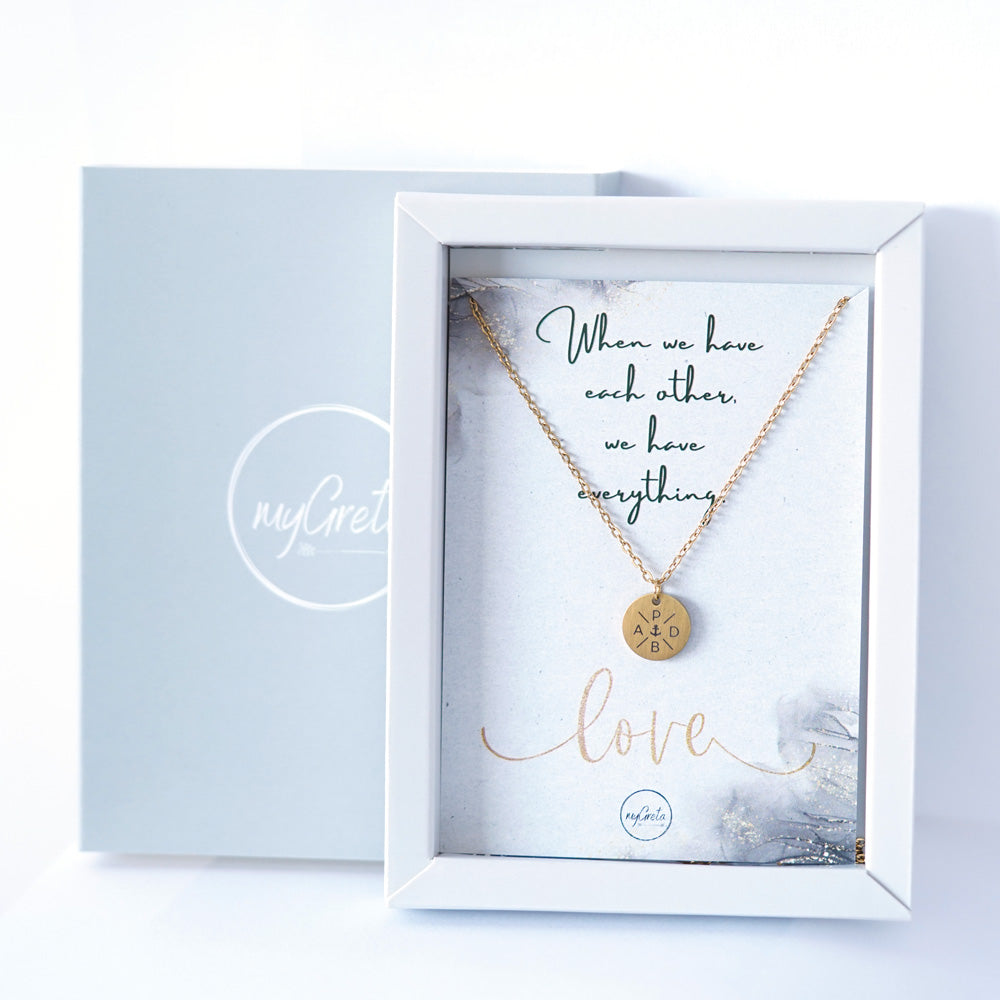 myGreta Edelstahl Halskette mit Initialen-Gravur – personalisierbar und wasserfest