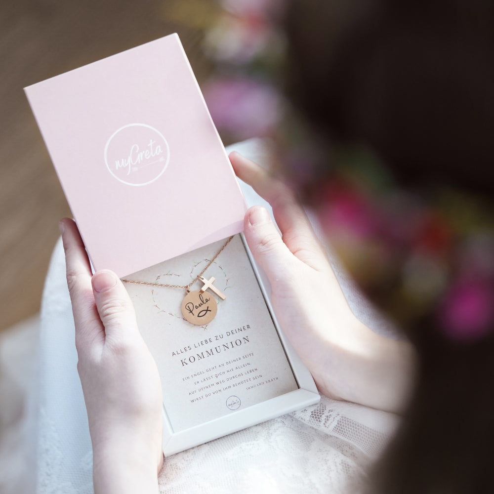 Edelstahlkette mit Kreuzanhänger & Wunschgravur – das perfekte Geschenk zur Kommunion und Konfirmation