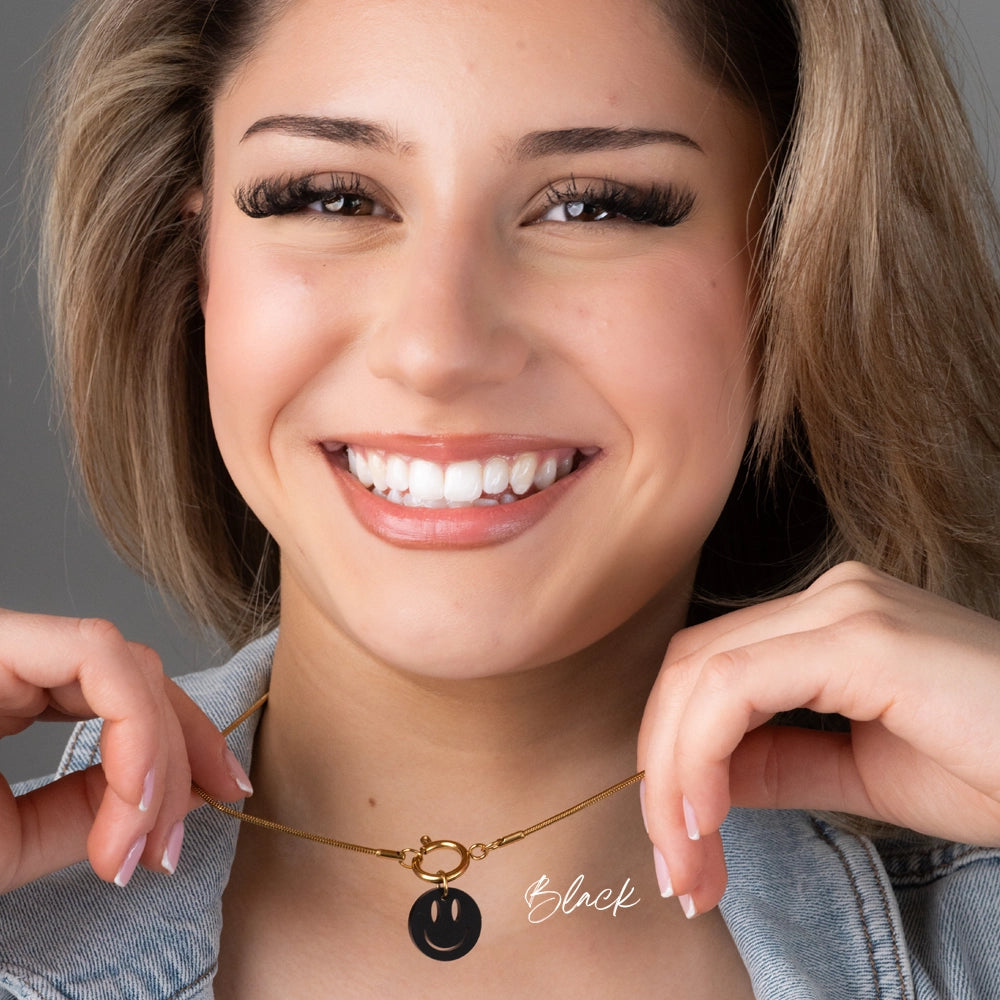 Smiley Anhänger für Kette Uni verschiedene Farben aus Acryl Mix & Match - myGreta Charms