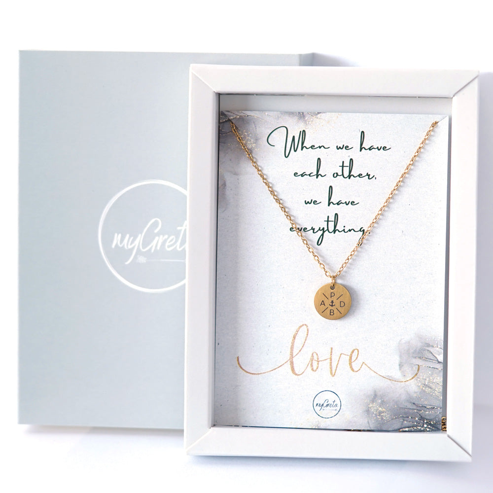 myGreta Edelstahl Halskette mit Initialen-Gravur – personalisierbar und wasserfest