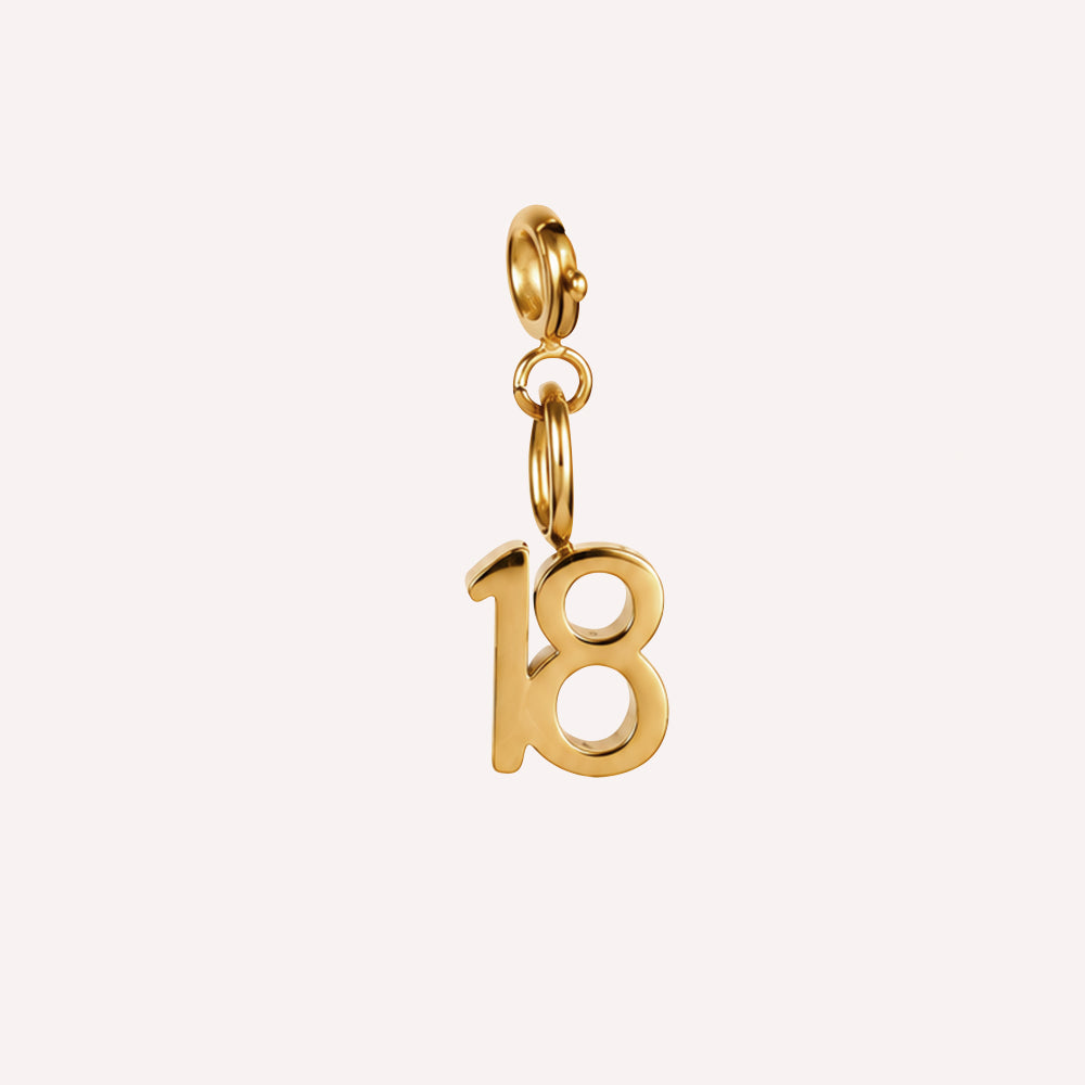 Edelstahl Anhänger für Armkettchen 18. Geburtstag gold & silber