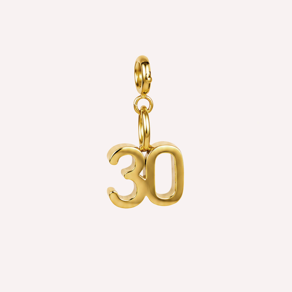 Edelstahl Anhänger für Armkettchen 30. Geburtstag gold & silber