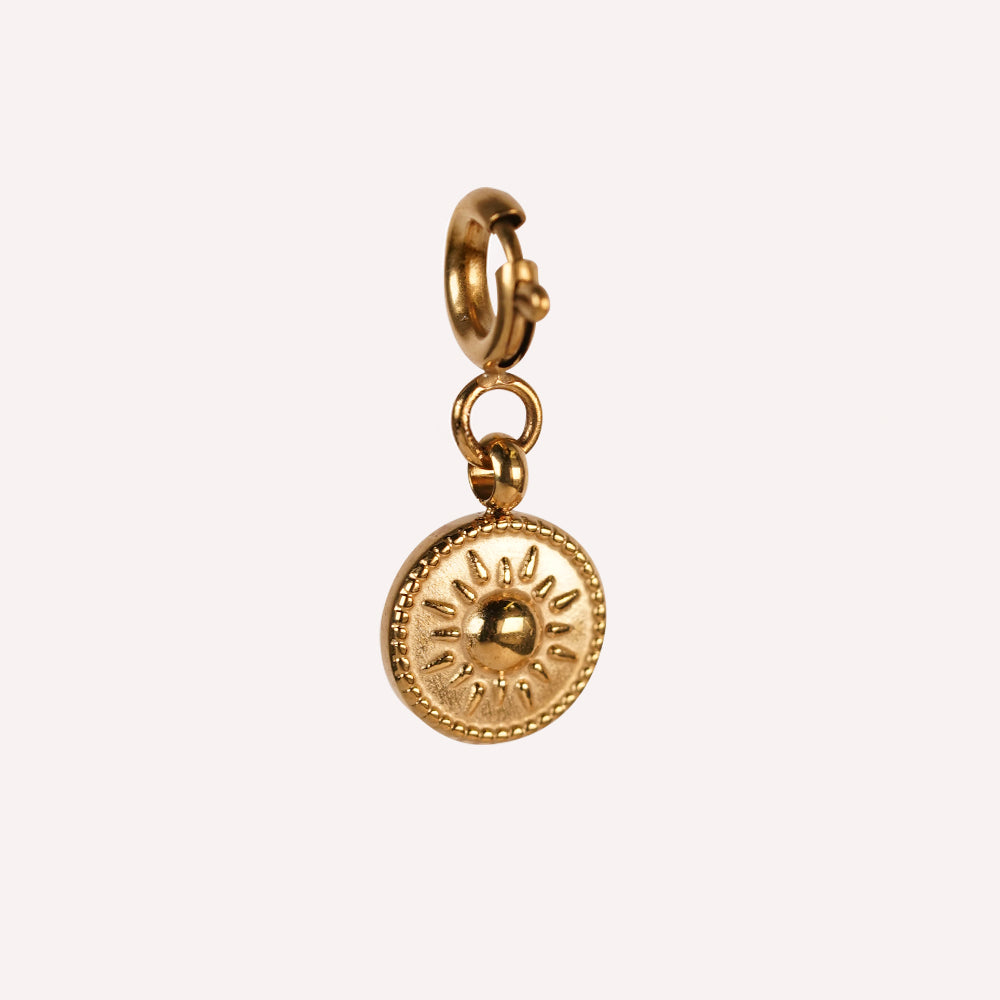 Edelstahl Anhänger für Armkettchen Sonne gold
