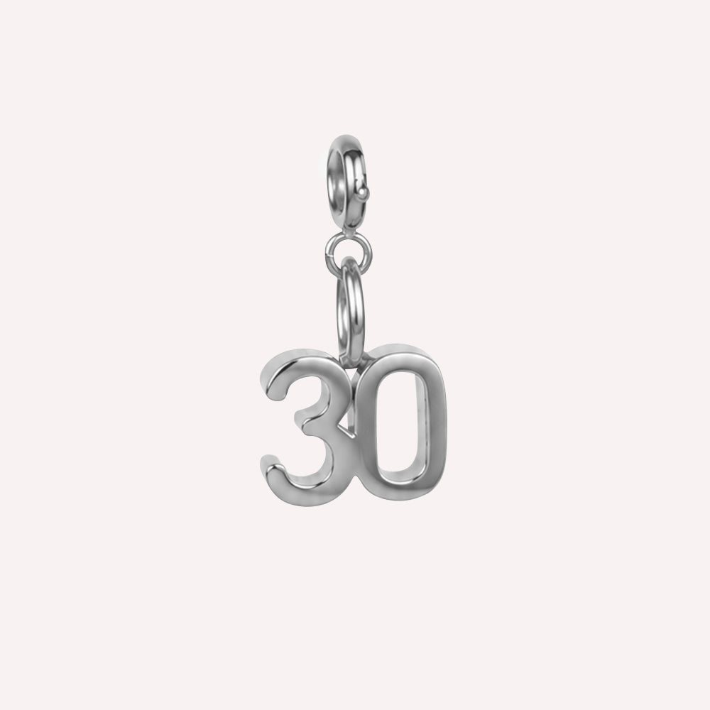 Edelstahl Anhänger für Armkettchen 30. Geburtstag gold & silber