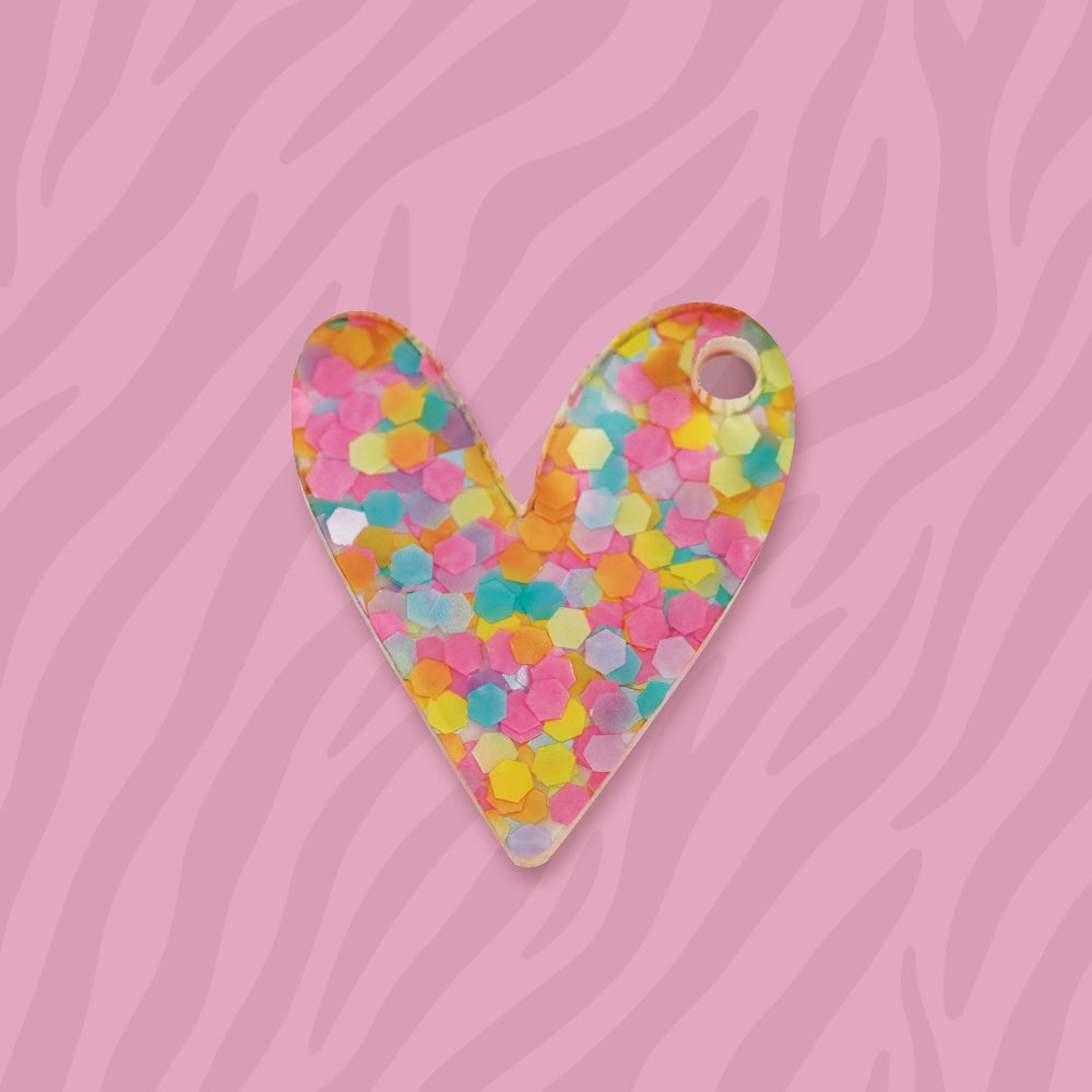 Herz Anhänger aus Acryl für Ohrring verschiedene Muster Mix & Match - myGreta Charms