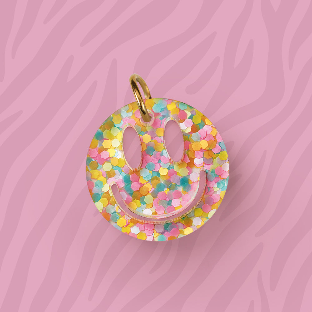 Smiley Anhänger für Kette verschiedene Muster aus Acryl Mix & Match - myGreta Charms