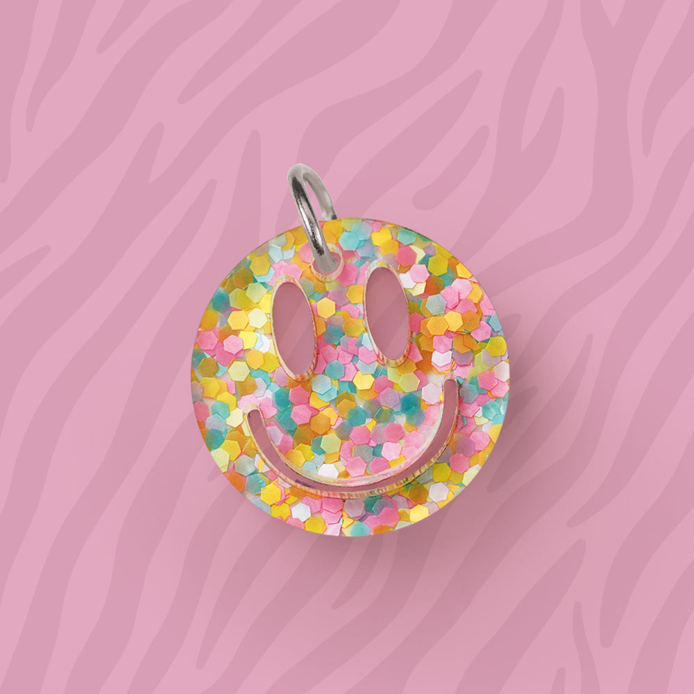 Smiley Anhänger für Kette verschiedene Muster aus Acryl Mix & Match - myGreta Charms