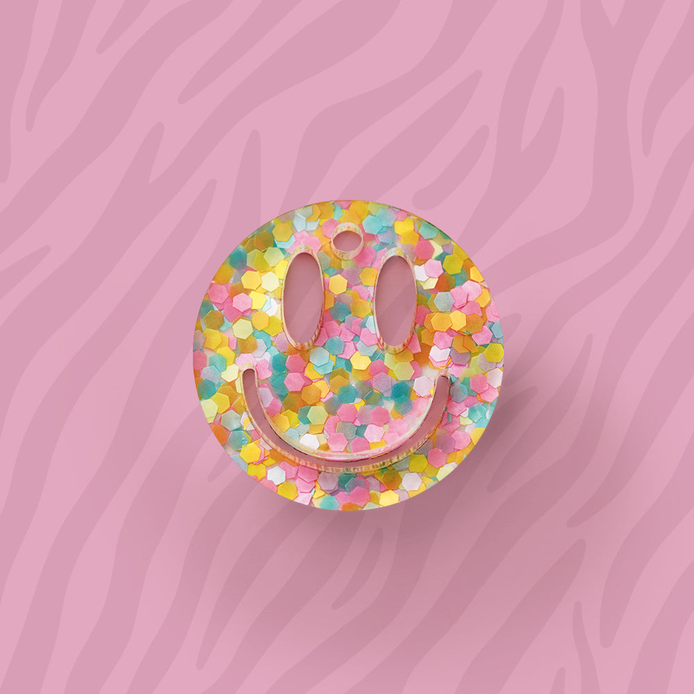 Smiley Anhänger für Ohrring verschiedene Muster aus Acryl Mix & Match - myGreta Charms
