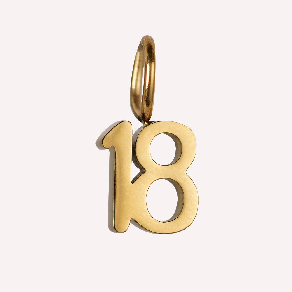 Edelstahl Anhänger 18. Geburtstag gold & silber