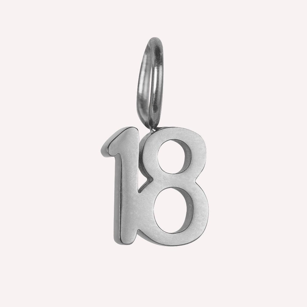 Edelstahl Anhänger 18. Geburtstag gold & silber