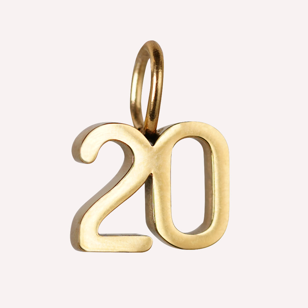 Edelstahl Anhänger 20. Geburtstag gold & silber
