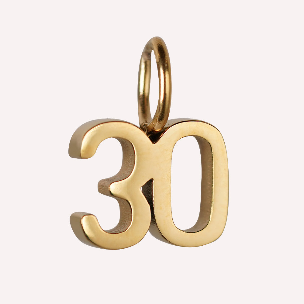 Edelstahl Anhänger 30. Geburtstag gold & silber