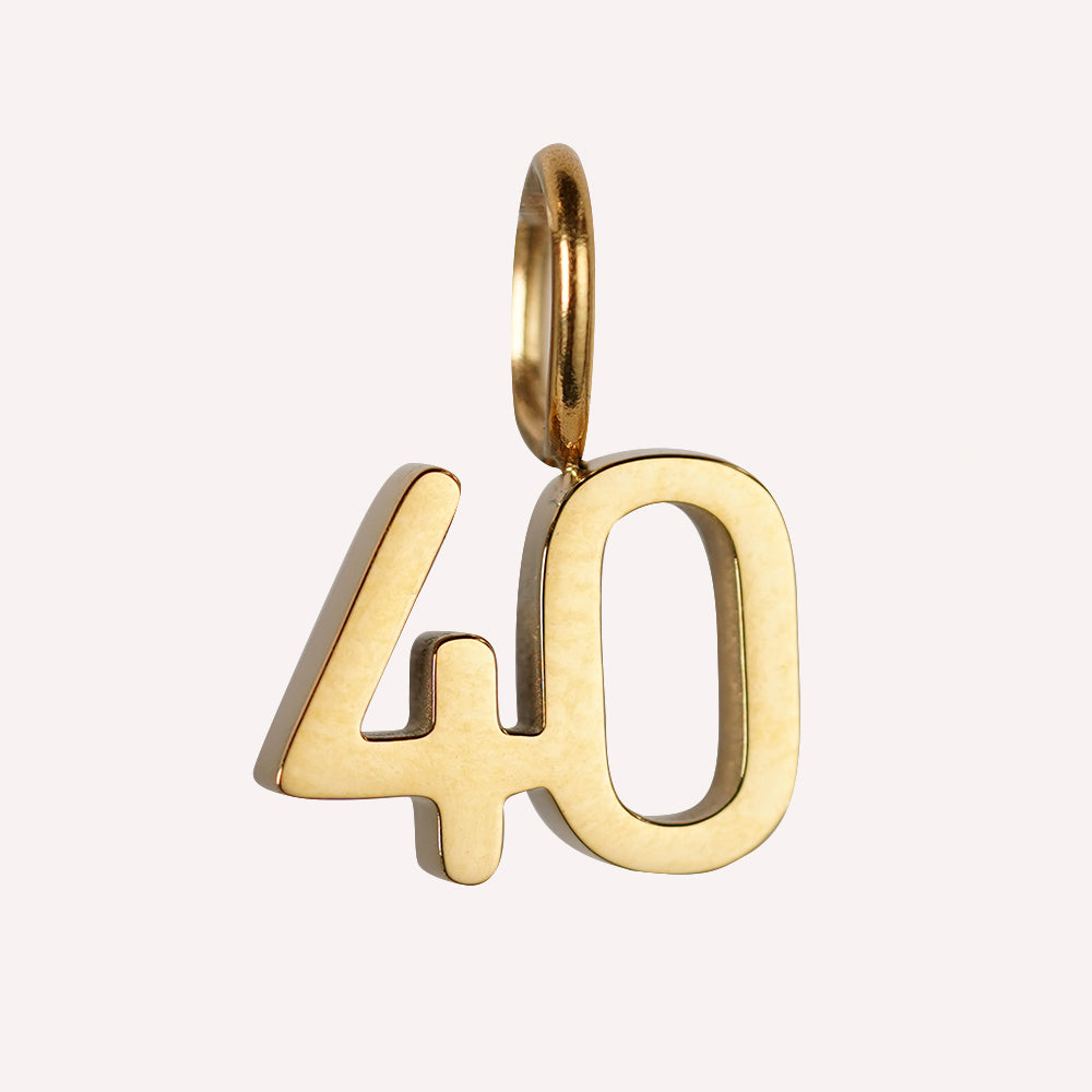 Edelstahl Anhänger 40. Geburtstag gold & silber