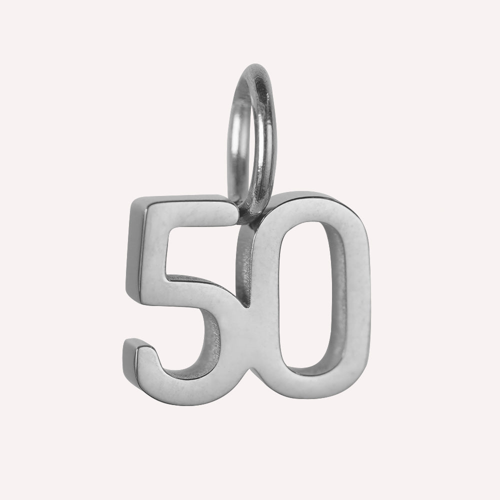 Edelstahl Anhänger 50. Geburtstag gold & silber