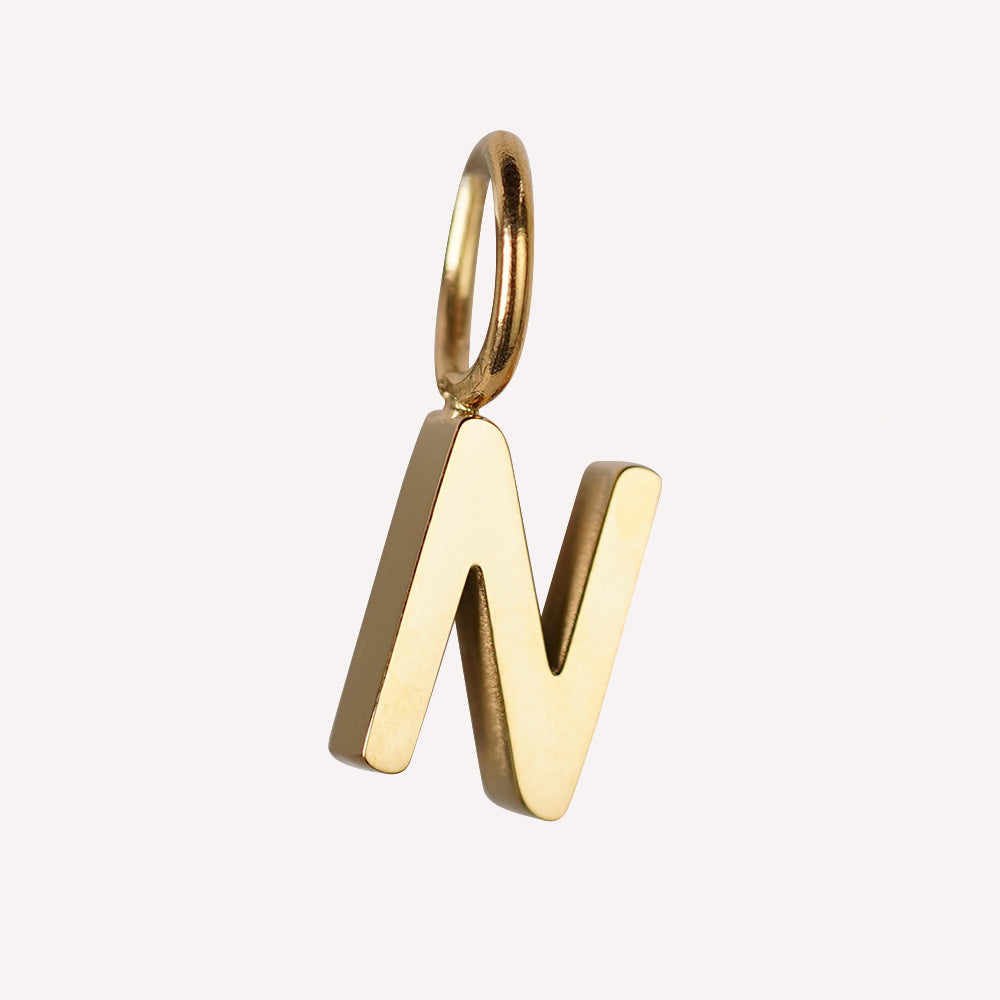 Edelstahl Anhänger Buchstabe gold & silber