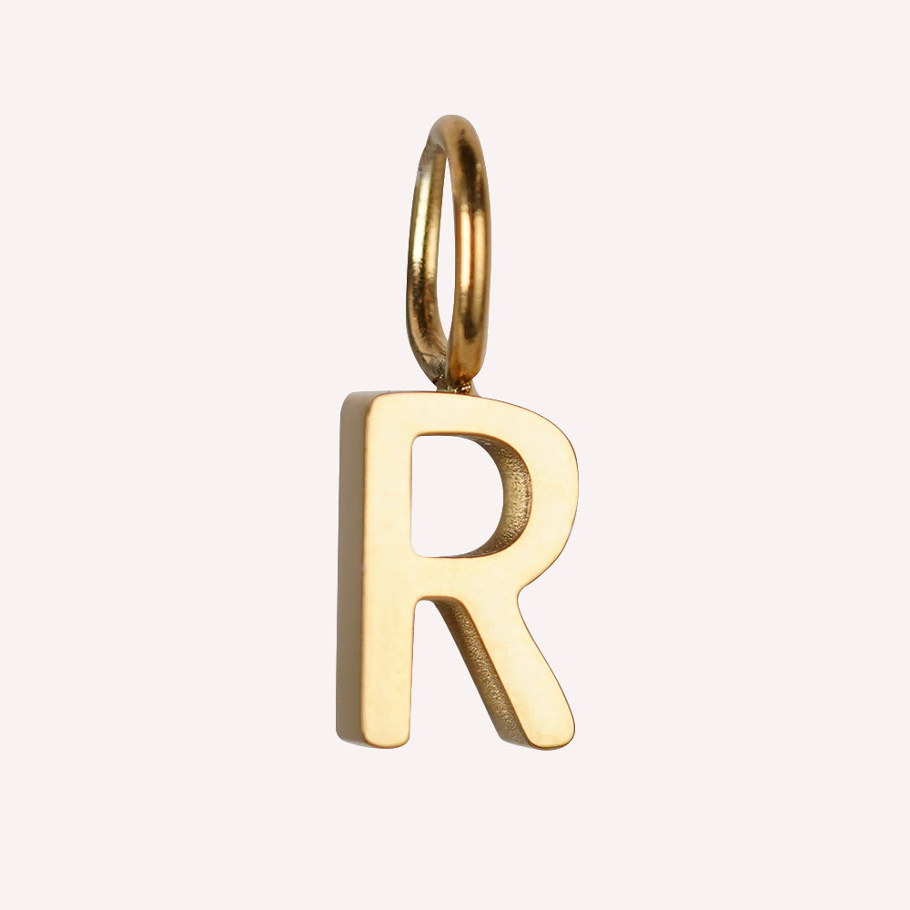Edelstahl Anhänger Buchstabe gold & silber