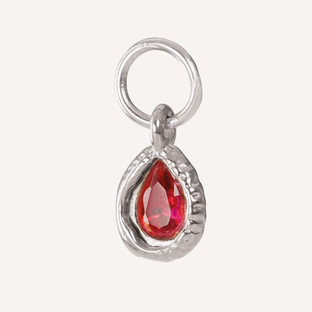 Edelstahl Anhänger roter Stein mit Fassung in gold & silber für Mix & Match - myGreta Charms