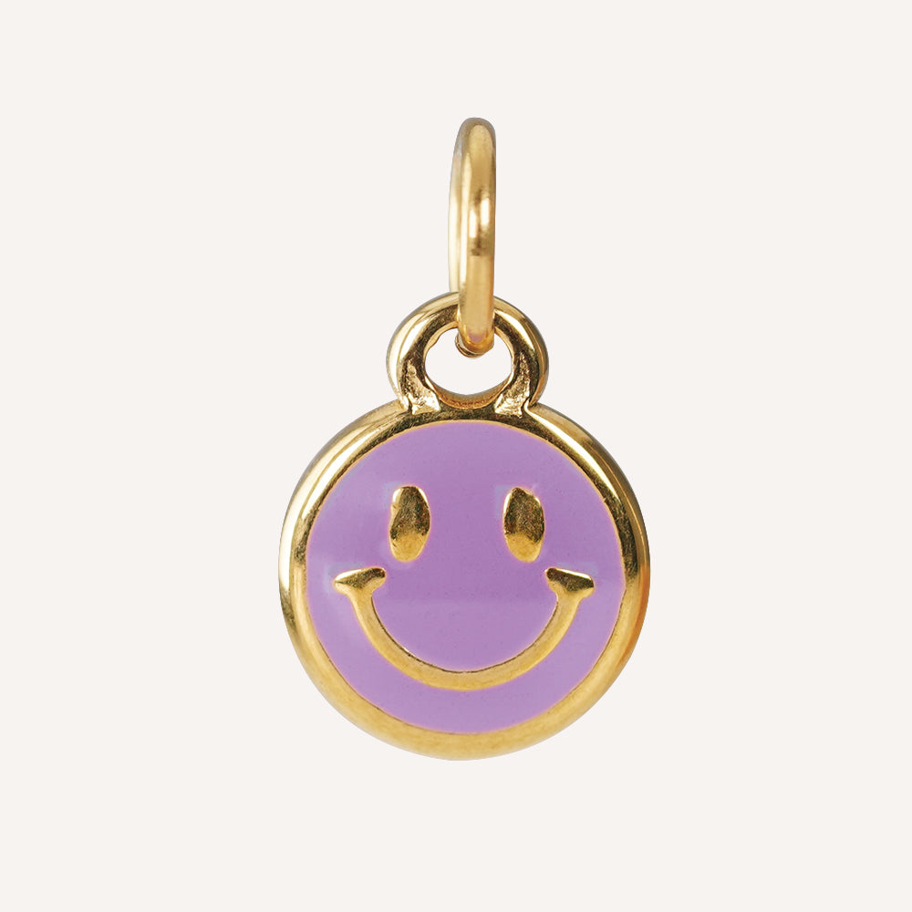 Edelstahl Anhänger Smiley gold für Mix & Match - myGreta Charms