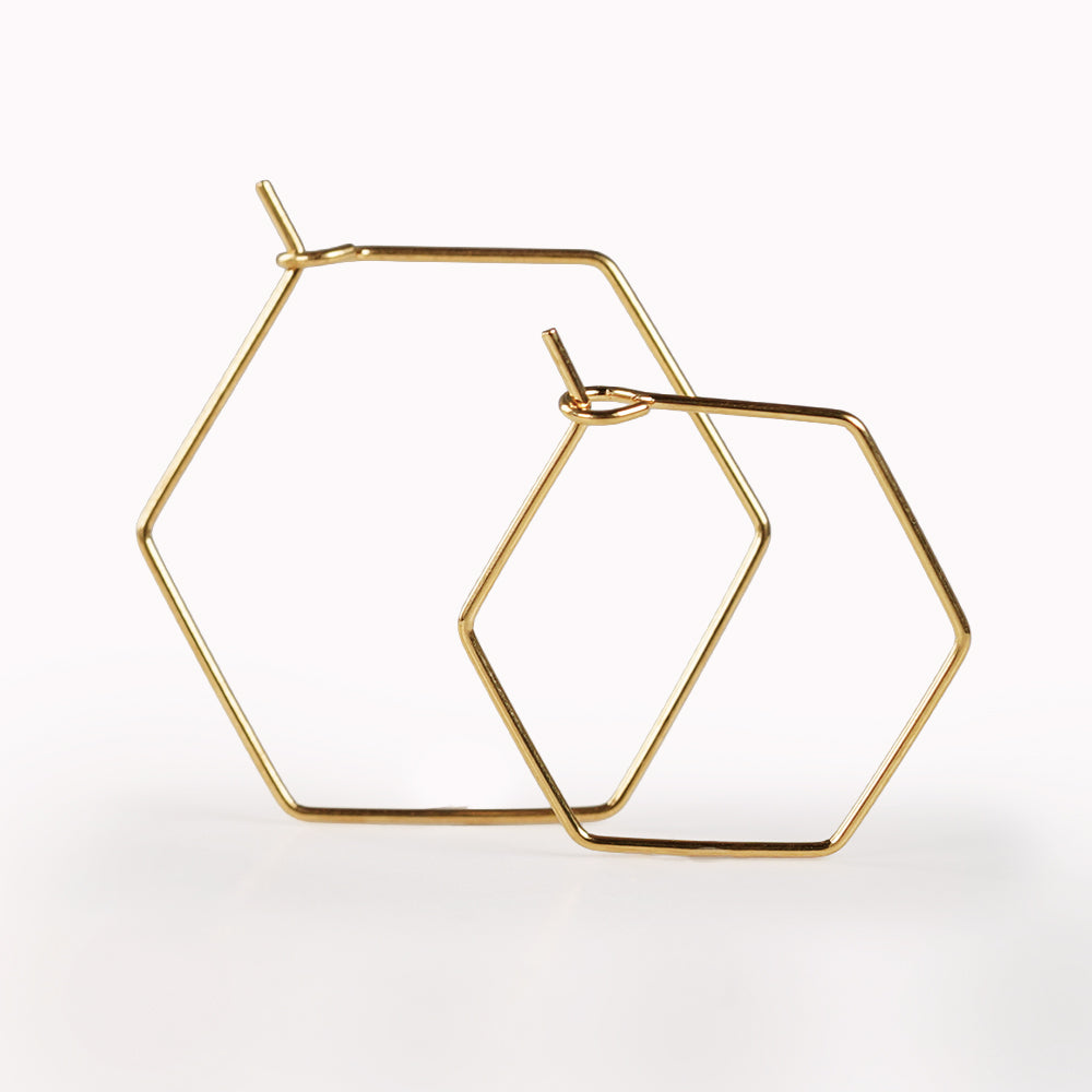 Edelstahl Hexagon Ohrringe gold & silber für Charms Mix & Match - myGreta Basic