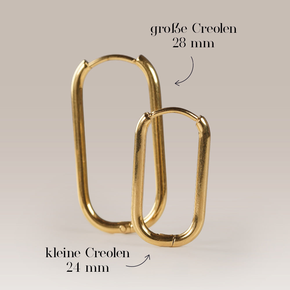 Edelstahl Creolen eckig gold & silber für Charms Mix & Match - myGreta Basic