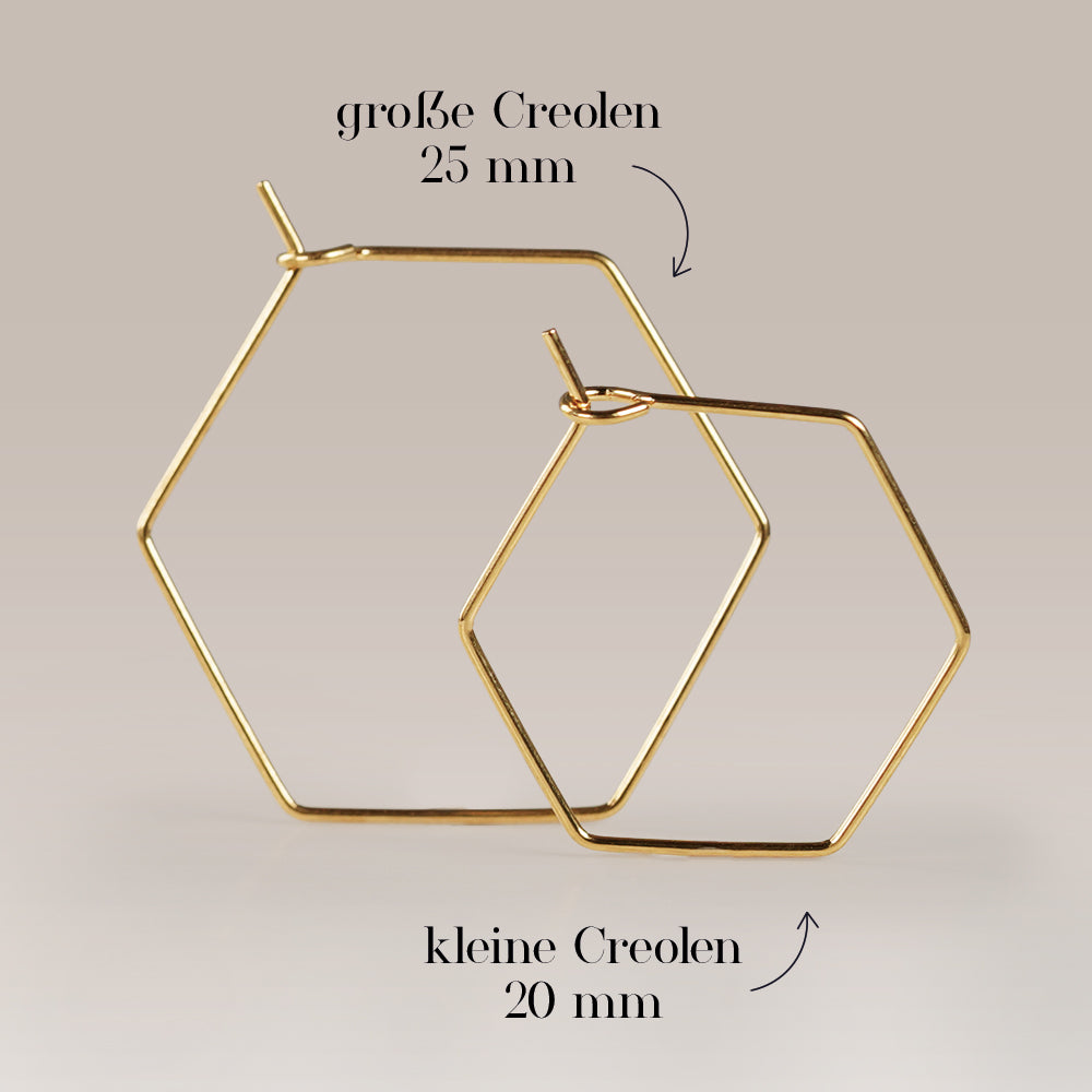 Edelstahl Hexagon Ohrringe gold & silber für Charms Mix & Match - myGreta Basic