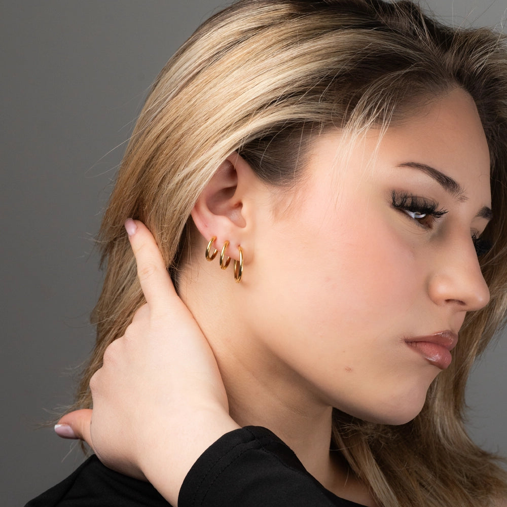 Edelstahl Creolen gold & silber für Charms Mix & Match - myGreta Basic