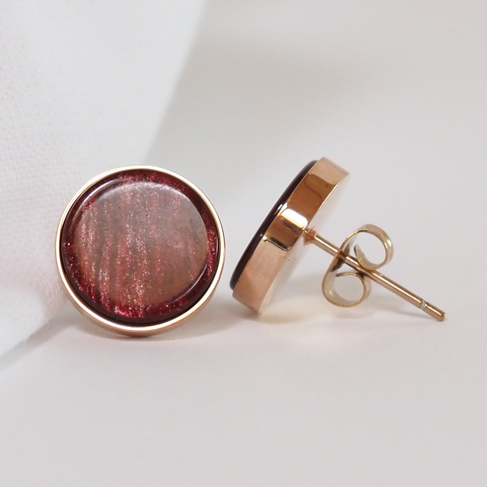 Ohrstecker rosegold / bordeaux