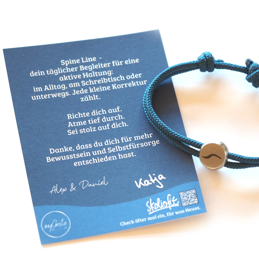 Spine Line Segeltau Edelstahlarmband personalisierbar