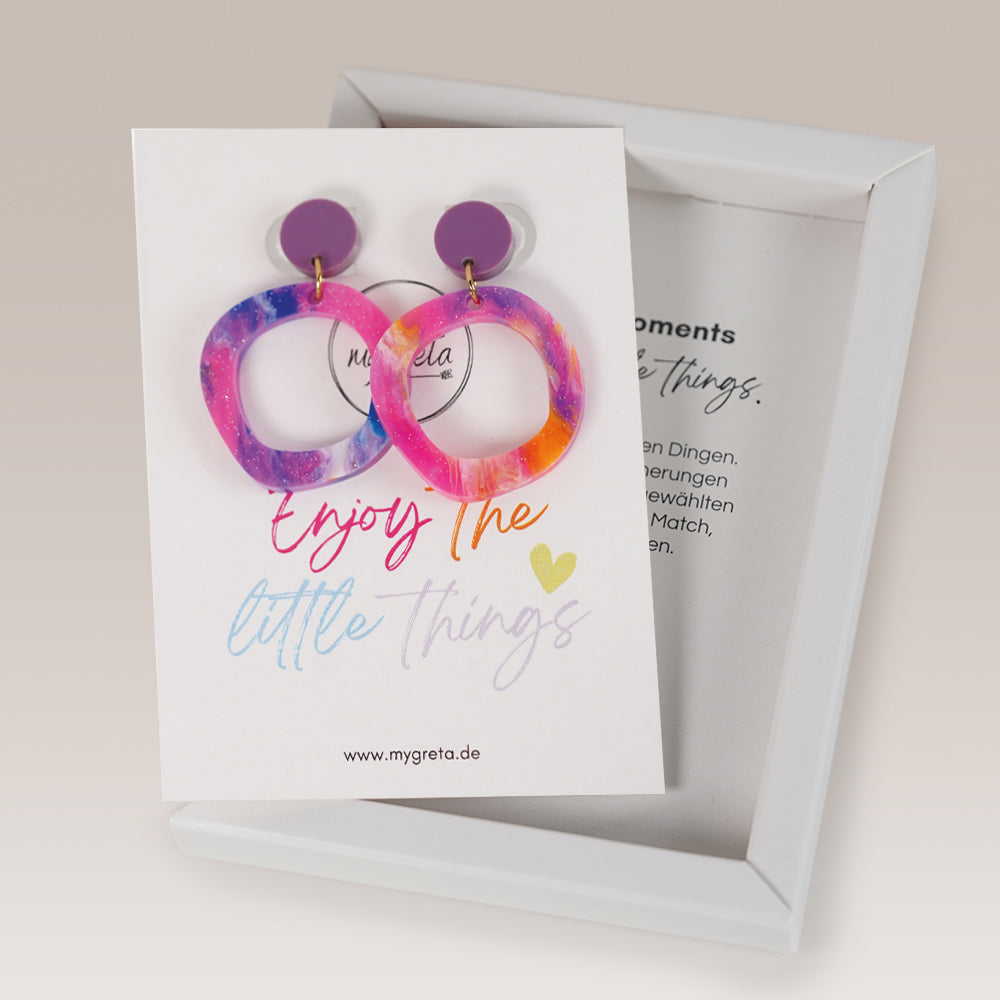 Moderne Statement Ohrringe – Cosmic Nebula & Lila Ohrhänger von myGreta