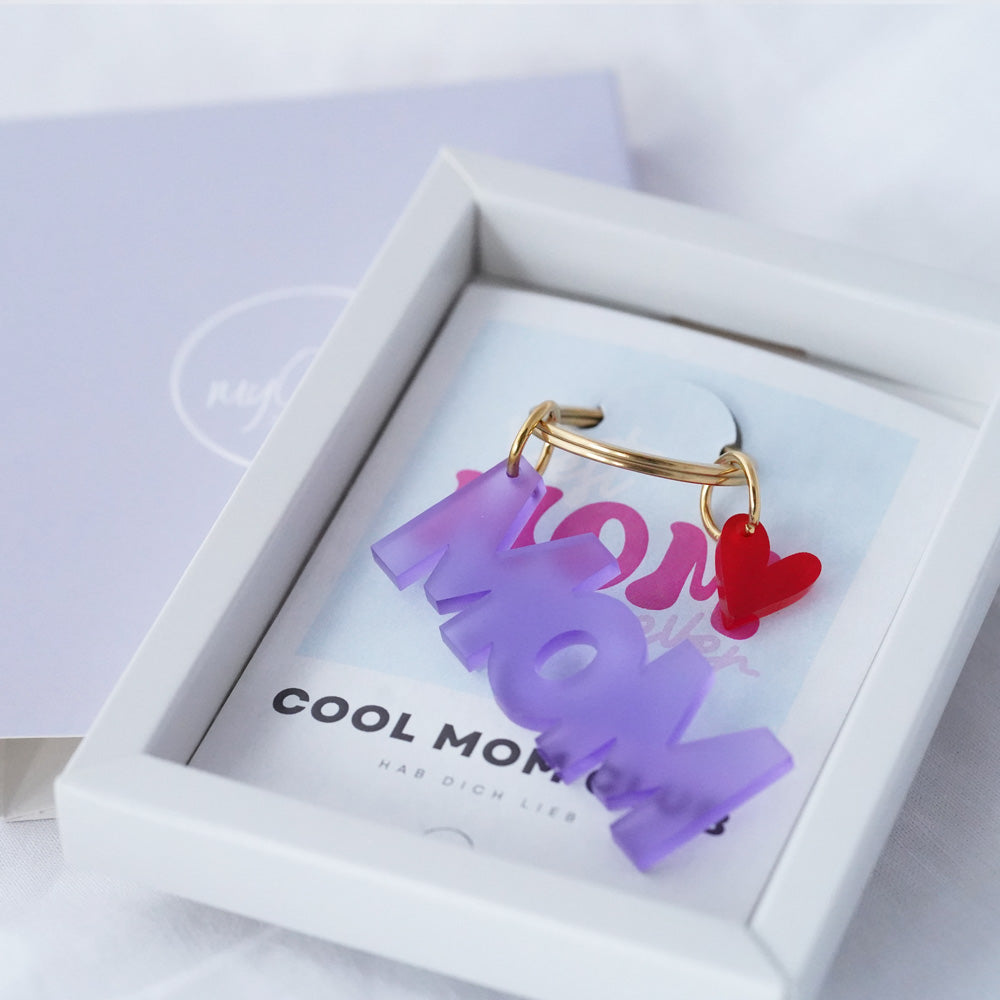 Acryl Schlüsselanhänger MOM Schriftzug - Muttertagsgeschenk