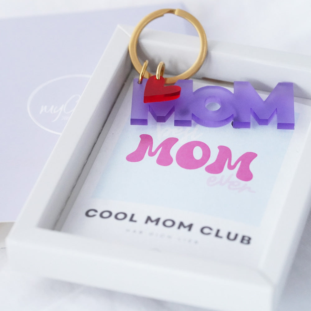 Acryl Schlüsselanhänger MOM Schriftzug - Muttertagsgeschenk