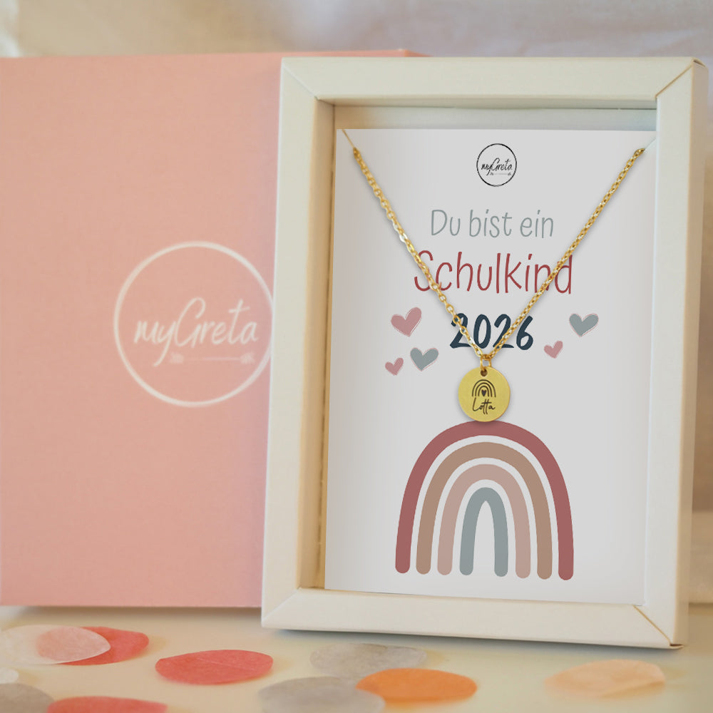 Edelstahlkette zur Einschulung mit Wunschgravur – Dein Glücksbringer für den Schulstart von myGreta