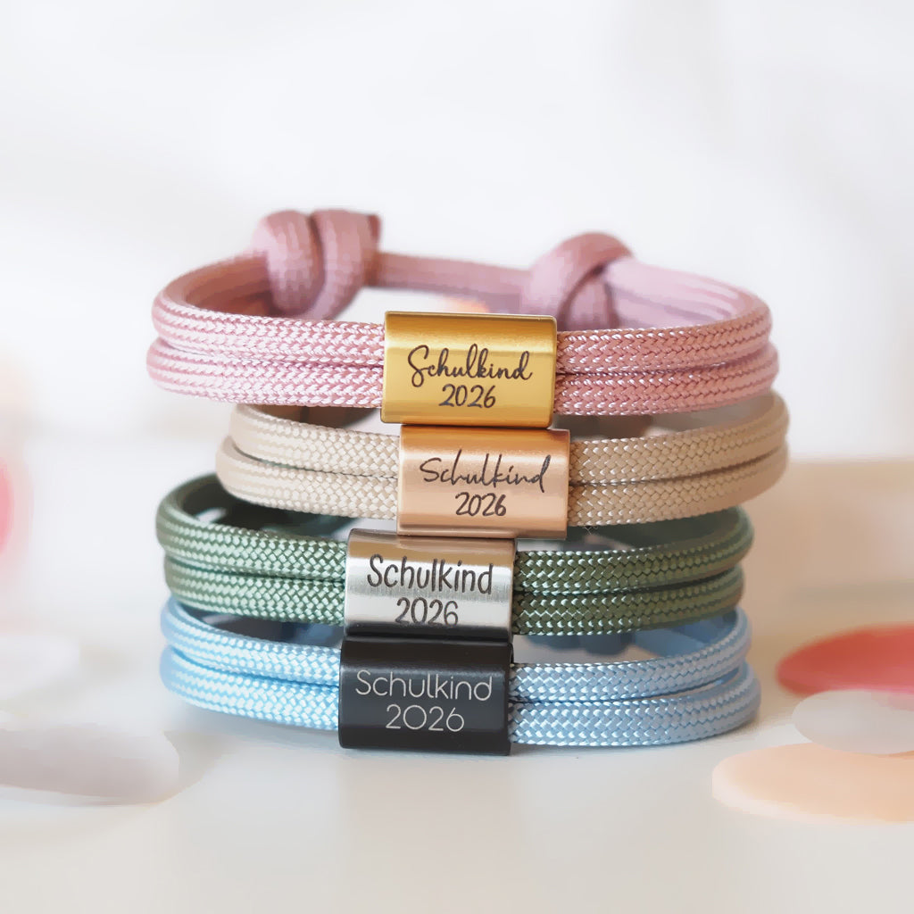 Personalisiertes Segeltau Armband zum Schulanfang – Ein Glücksbringer für die Schultüte von myGreta