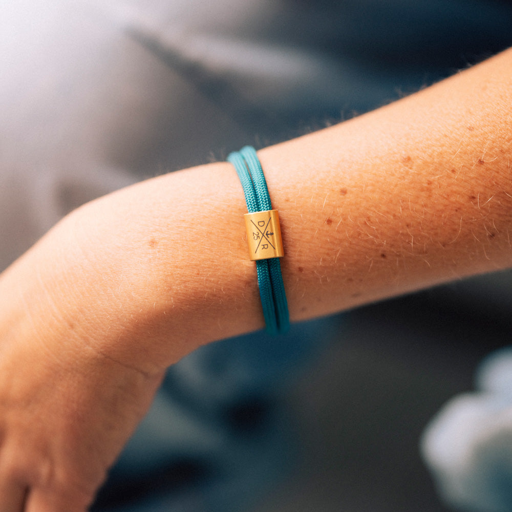 Personalisierbares myGreta Armband aus Edelstahl & Segeltau
