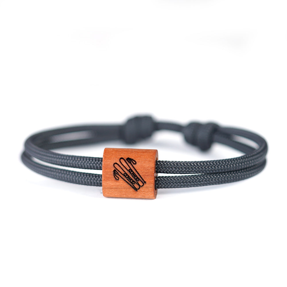 myjori Segeltau Holz Armband Skifahrer mit Ski Gravur