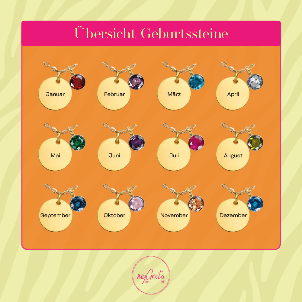 Edelstahl Anhänger Geburtsstein gold & silber für Mix & Match - myGreta Charms