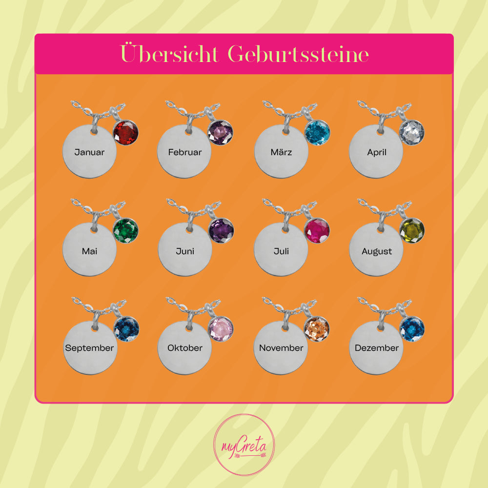 Edelstahl Anhänger Geburtsstein gold & silber für Mix & Match - myGreta Charms