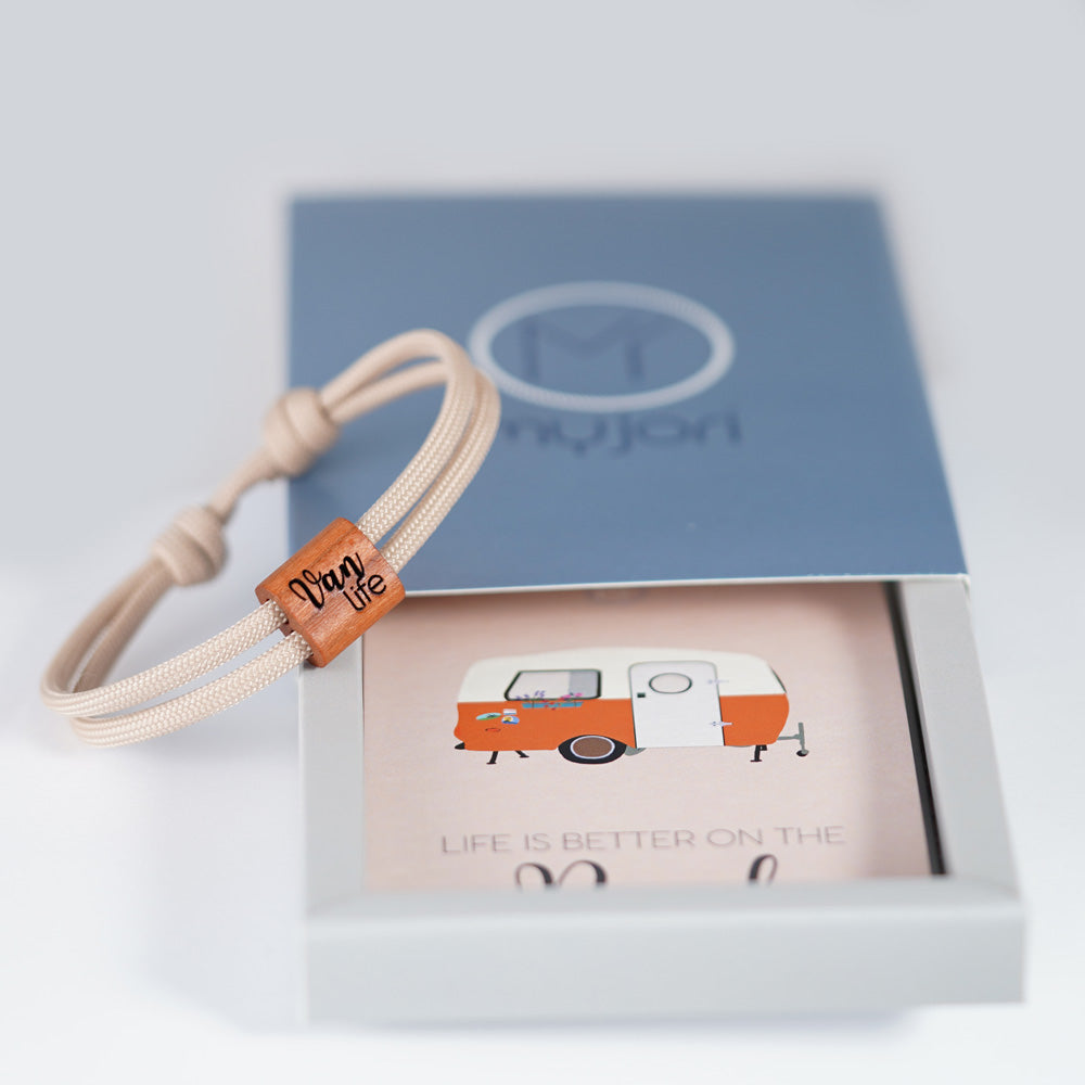 myjori Segeltau Holz Armband Van Life mit Camper Gravur
